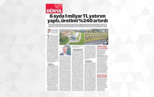 6 ayda 1 milyar TL yatırım yaptı, üretimi %240 artırdı