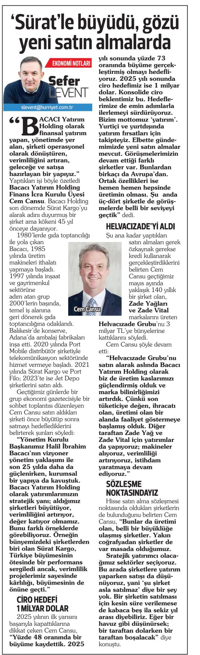 Cem Cansu, ekonomi basınının temsilcileriyle buluştu