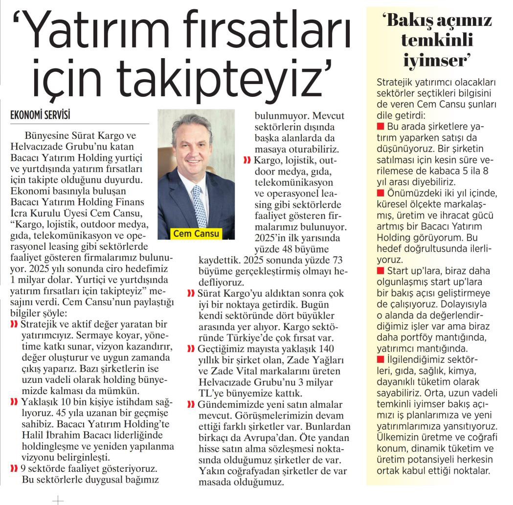 Cem Cansu, ekonomi basınının temsilcileriyle buluştu