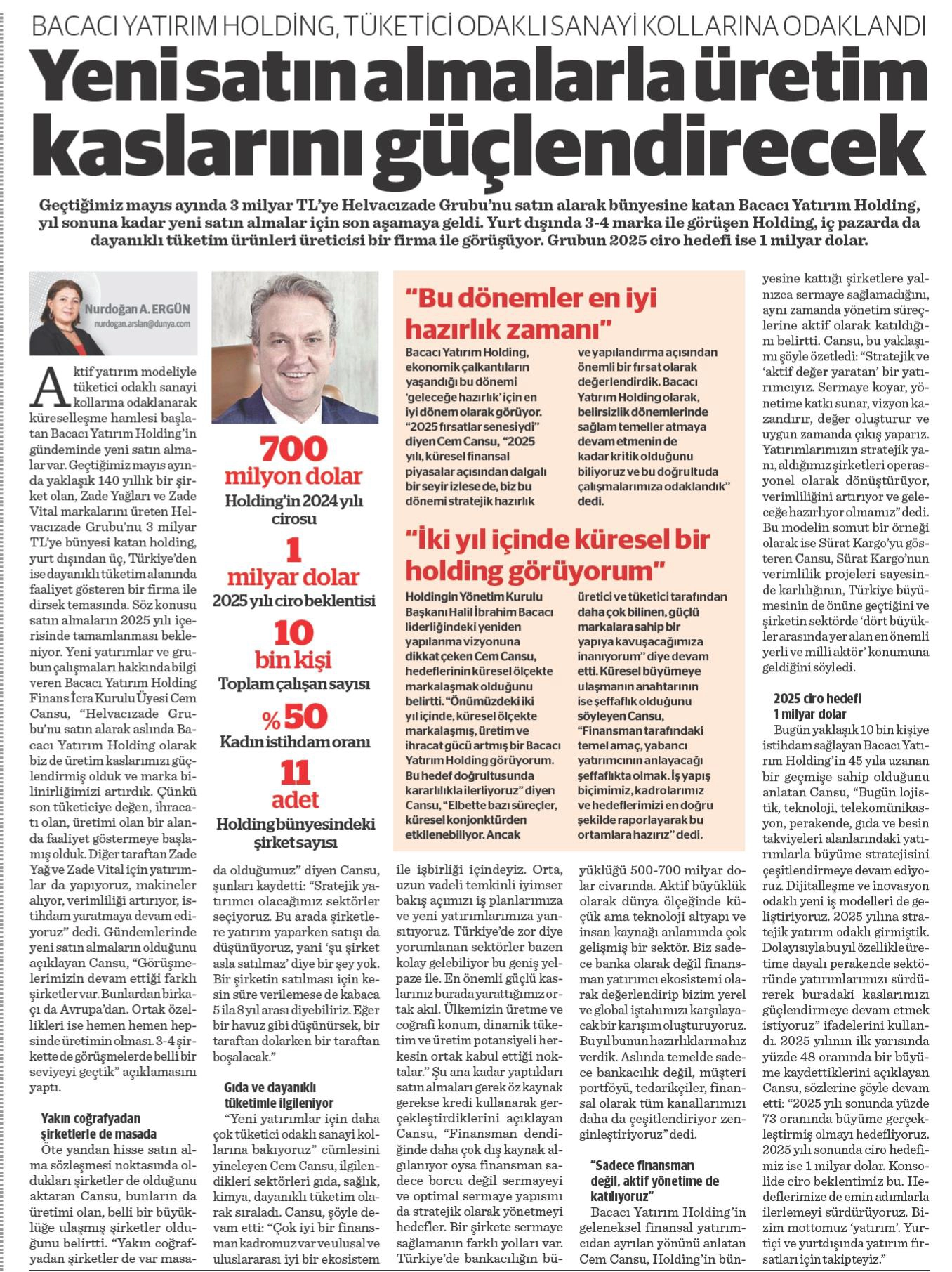 Cem Cansu, ekonomi basınının temsilcileriyle buluştu